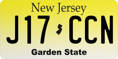 NJ license plate J17CCN