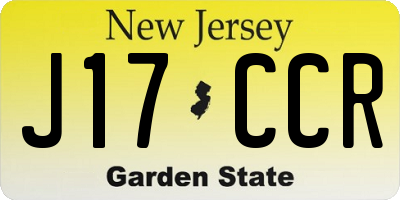 NJ license plate J17CCR