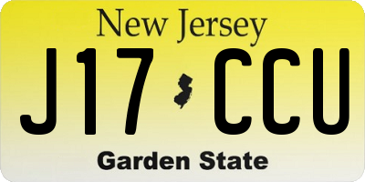 NJ license plate J17CCU