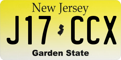 NJ license plate J17CCX