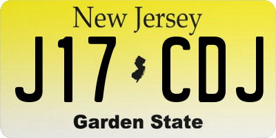 NJ license plate J17CDJ
