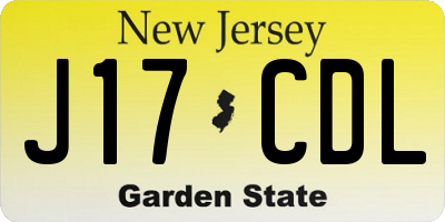 NJ license plate J17CDL