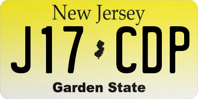 NJ license plate J17CDP