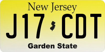NJ license plate J17CDT