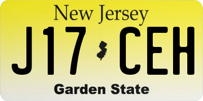 NJ license plate J17CEH