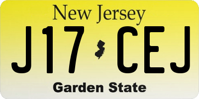NJ license plate J17CEJ