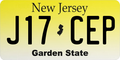NJ license plate J17CEP