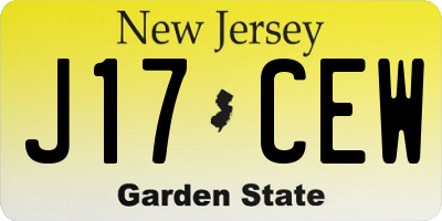 NJ license plate J17CEW