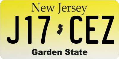 NJ license plate J17CEZ