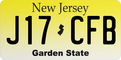 NJ license plate J17CFB