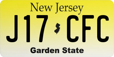 NJ license plate J17CFC