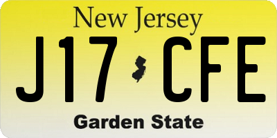 NJ license plate J17CFE