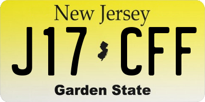 NJ license plate J17CFF