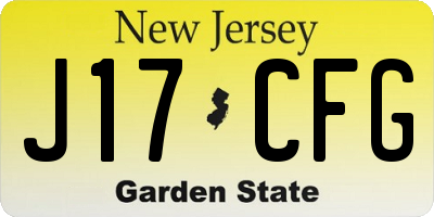 NJ license plate J17CFG
