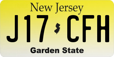 NJ license plate J17CFH