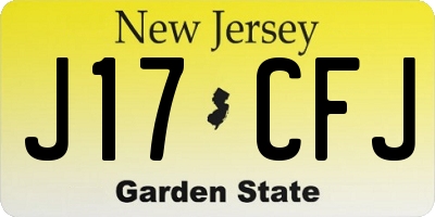 NJ license plate J17CFJ