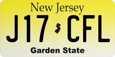 NJ license plate J17CFL