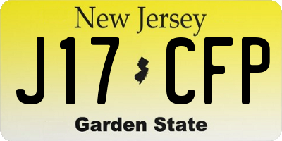 NJ license plate J17CFP