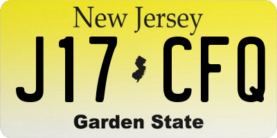 NJ license plate J17CFQ