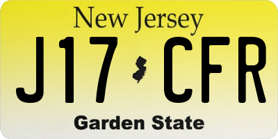 NJ license plate J17CFR