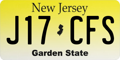 NJ license plate J17CFS