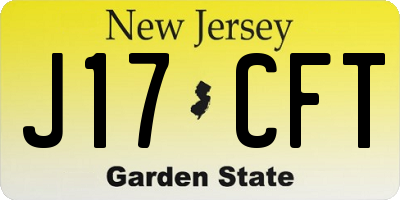 NJ license plate J17CFT