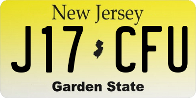 NJ license plate J17CFU