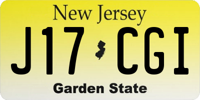 NJ license plate J17CGI