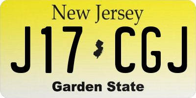 NJ license plate J17CGJ