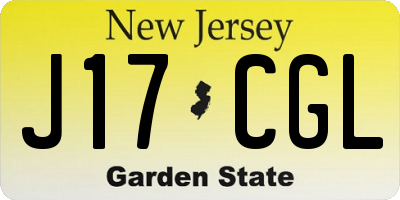 NJ license plate J17CGL