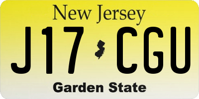 NJ license plate J17CGU