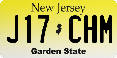NJ license plate J17CHM