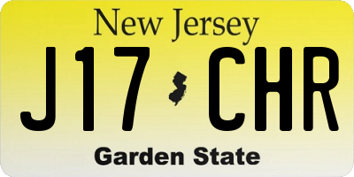 NJ license plate J17CHR