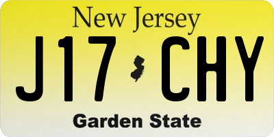 NJ license plate J17CHY