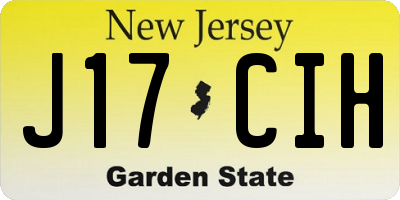 NJ license plate J17CIH