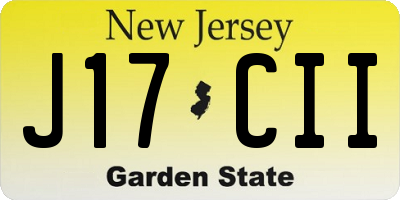 NJ license plate J17CII