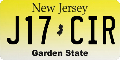 NJ license plate J17CIR