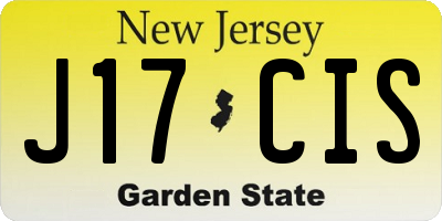 NJ license plate J17CIS