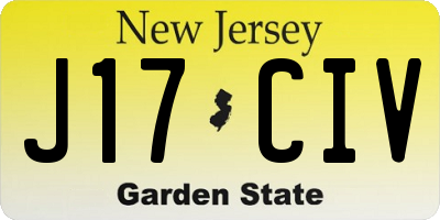 NJ license plate J17CIV