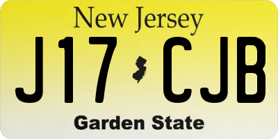 NJ license plate J17CJB