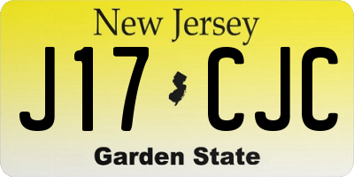 NJ license plate J17CJC