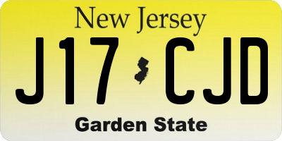 NJ license plate J17CJD