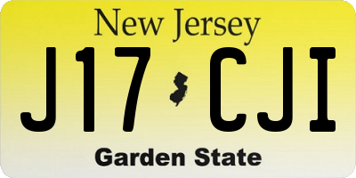 NJ license plate J17CJI