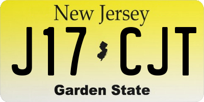 NJ license plate J17CJT