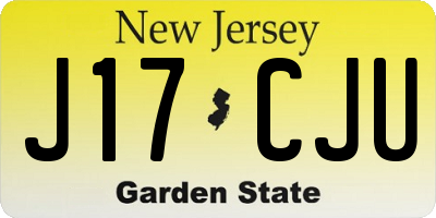 NJ license plate J17CJU