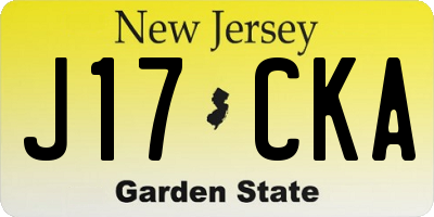 NJ license plate J17CKA