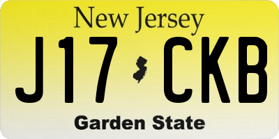 NJ license plate J17CKB