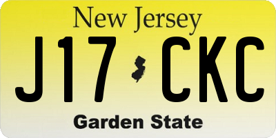 NJ license plate J17CKC