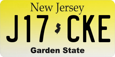 NJ license plate J17CKE