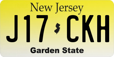 NJ license plate J17CKH